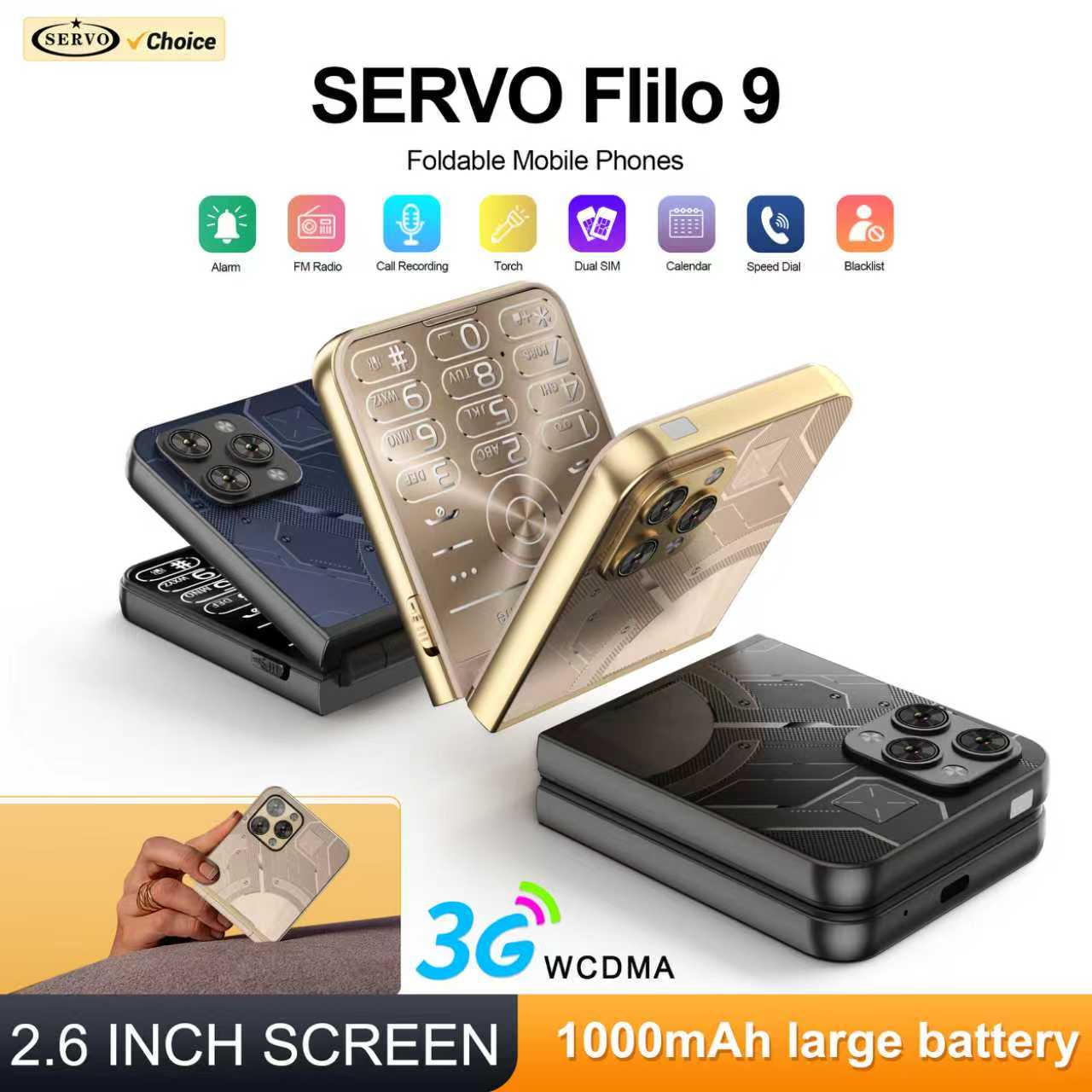 Servo Pan Tilt - SERVO Flilo9 téléphone portable pliable 3G