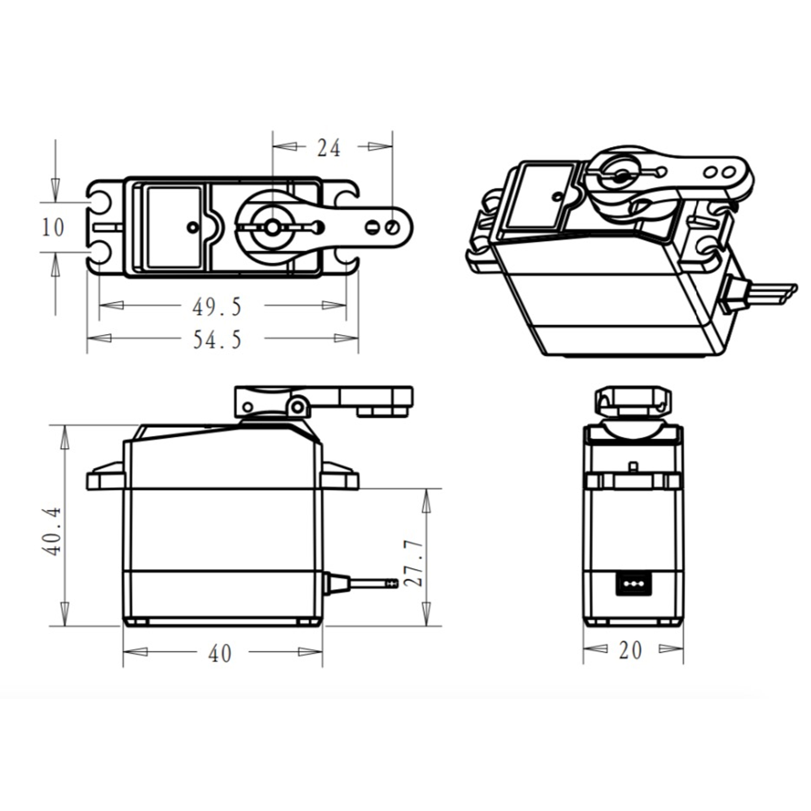 4 pièces DS3225 25Kg RC servo  - Robot Arm Metal avis et prix